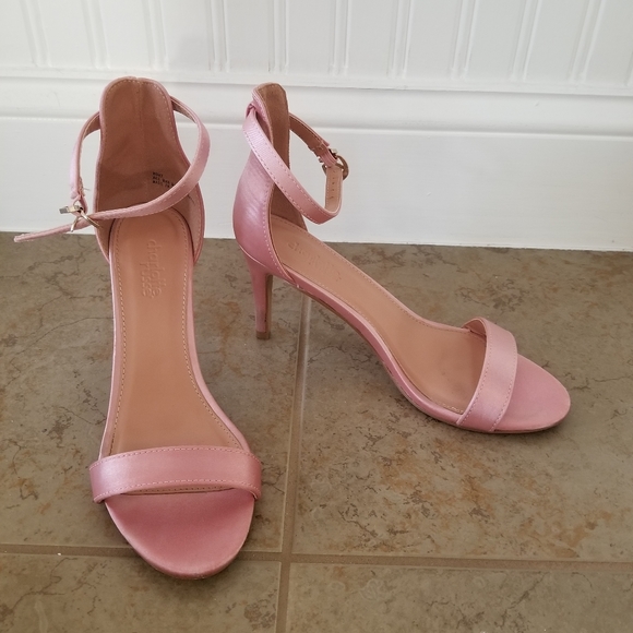 Charlotte Russe Shoes - Pink satin dress heels